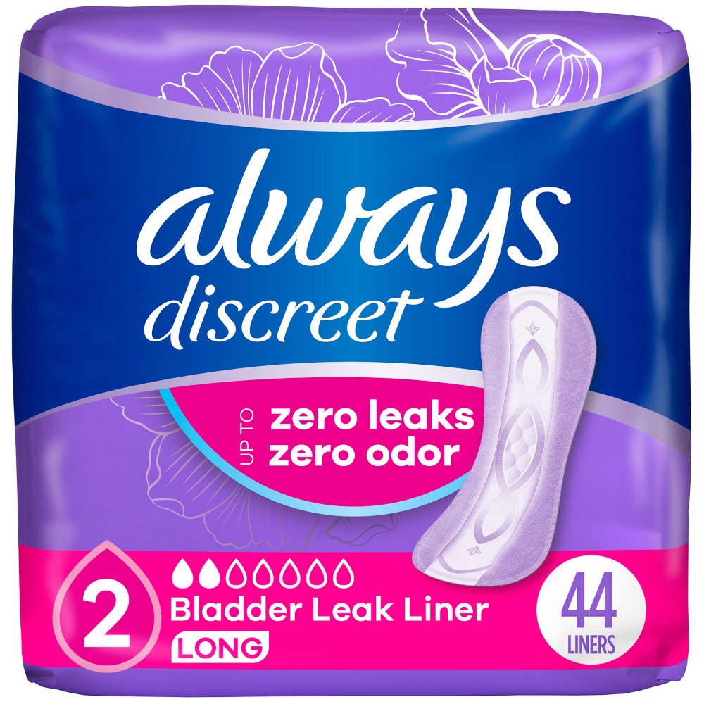 Always Discreet Incontinence Liners - Very Light Absorbency - L - 44ct