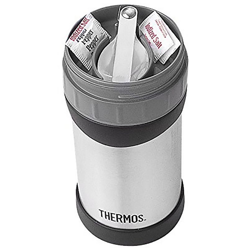 Thermos 16 oz. Insulated Stainless Steel Food Jar w/ Folding Spoon -Silver/Black, 2 of 3