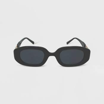 Women's Solid Plastic Oval Sunglasses - Wild Fable™ Black