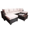 Janey 7-Piece PE Rattan Patio Conversation Set, Patio Sectional Sofa Set with Coffee Table, Outdoor Furniture - Maison Boucle - 2 of 4
