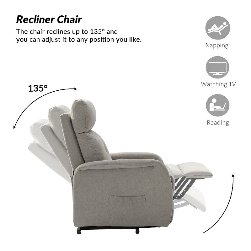 Gina Mid-century Power Remote Recliner with Metal Base  | ARTFUL LIVING DESIGN, 5 of 11