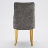 APRILSOUL Rayon Flocking Chenille Dining Chairs, Channel Tufted, Comfy Upholstered, Golden Stainless Steel Legs, Set of 2, Kitchen/Dining Room. - 2 of 4