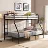 TiramisuBest 77 Inch Twin over Full Metal Bunk Bed Frame Black Steel Structure with Guardrails Ladder Quiet Noise Free No Box Spring Needed, Black - 2 of 4