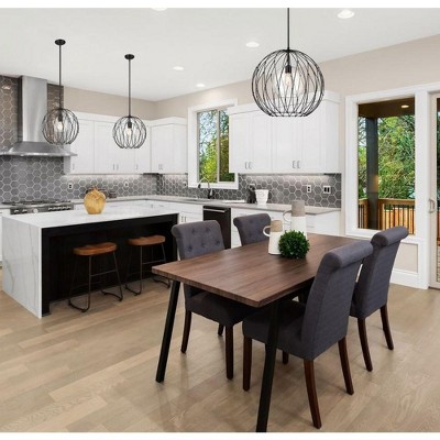 Matte Black Glass Globe Indoor/Outdoor Pendant Light