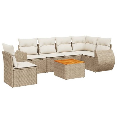 vidaXL Garden Sofa Set Beige