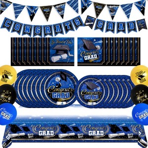 Treasures Gifted Blue Graduation Party Supplies Complete Set for 24 Guests - 1 of 1