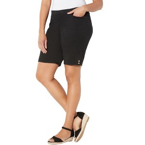 Catherines Women's Plus Size Everyday Cotton Twill Short - 1 of 4