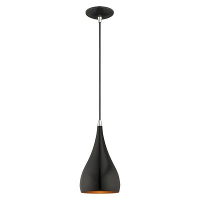 Livex Lighting Amador 1 - Light Pendant in  Shiny Black