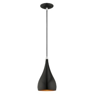 Livex Lighting Amador 1 - Light Pendant in  Shiny Black - 1 of 2