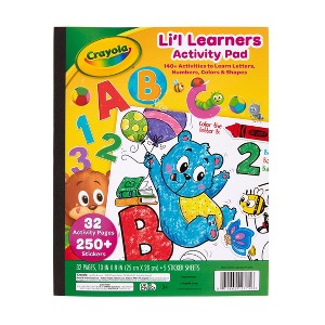 Crayola Lil' Learners Activity Pad 10"x 8": Mess Free Coloring Book for Kids, Educational Stickers, 32 Pages - 1 of 4