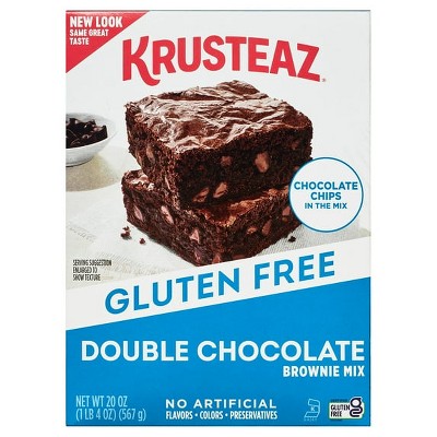 Krusteaz Gluten Free Double Chocolate Brownie Mix, Includes Chocolate Chips, 20 oz Box (Pack of 4)