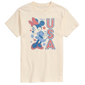 Men's Disney Minnie USA Short Sleeve Graphic T-Shirt - Cream - Small - 1 of 4