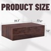 FONTOI Rectangle Coffee Table, Side Table with Wood Texture Pattern for Living Room Bedroom Office, Dark Brown, 23.6"*12"*39.3" - 3 of 4