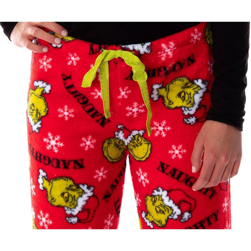 Dr. Seuss Juniors The Grinch Naughty Soft Touch Fleece Plush Pajama Pants, 3 of 5