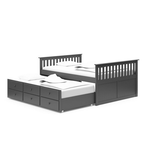 Twin Lagoon Captains Bed With Trundle, Captains Bunk Bed With Trundle