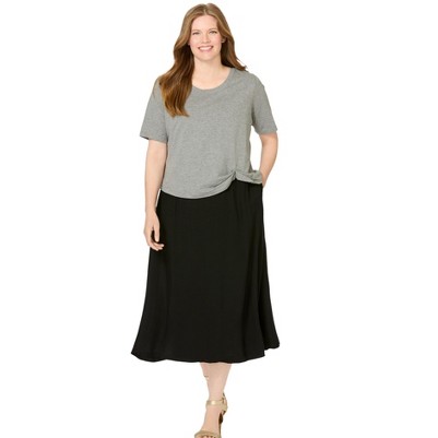 medium heather grey black