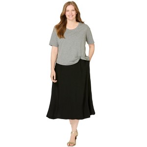 Woman Within Plus Size Two-Fer Tee Dress - 1 of 4