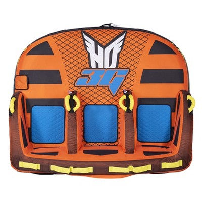 HO Sports HG 3-Person Multi-Directional Ride-On Chariot and Couch Style Towable Tube with Attachments