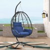 VisioGear Egg Chairs, Patio Egg Chair with Stand, Patio Hanging Egg Chair for Bedroom Living Room Balcony, Navy Blue, 37.4"*37.4"*77" - 4 of 4
