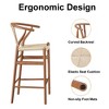 Lirago Solid Wood Bar Stool - No Assembly, 350LBS Capacity, Mid-Century Beige - 3 of 4