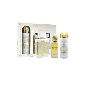 Lattafa Bade'E Al Oud Honor & Glory 3 Pcs Set: 3.4 Eau De Parfum Spray + 1.7 Hair Mist + 6.7 Perfumed Body Spray - 1 of 1