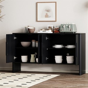 4-Door Large Vintage Storage Sideboard With Adjustable Shelves And Long Handles - 1 of 4