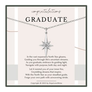 HOPE LOVE SHINE Graduation Necklace – North Star Jewelry Gift for Her, College or High School Graduate Gold or Silver - 1 of 4