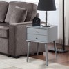 Modern Nightstand, Bedside Table With 2 Drawer & Solid Wood Legs, Multifunctional Side Table With Storage Space For Bedroom Dorm Small Spaces - 4 of 4