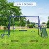 DSVIMOY 5-in-1 Outdoor Playset for Kids, with Saucer Swing, Slide, Seesaw, Glider, Swing Seat, Blue, 157.5"*113"*71.75" - 4 of 4