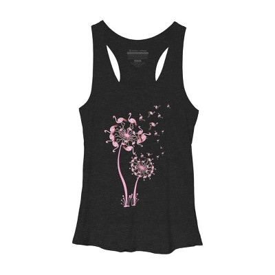Women's Design By Humans Cute Flamingo Dandelion Flower By JeilJersey Racerback Tank Top