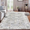homfan Vintage Floral Washable Rug - Stain Resistant Low Pile Non-Slip Indoor Carpet for Living Room, Bedroom, Dorm - 2 of 4