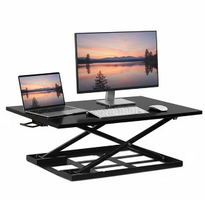 Mount-It! Standing Desk Converter, Height Adjustable Sit Stand Desk, 32x22 Inch Preassembled Stand Up Desk Converter, Ultra Low Profile Design, Black - 1 of 4