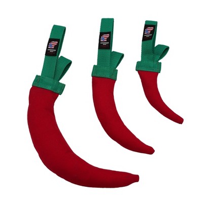 American Dog Chili - Spicy Interactive Dog Toy for Fetching and Tugging - Durable 1000D Nylon with Green Web Tug Handle
