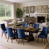 Set of 2 Wingback Upholstered Dining Chairs with Tufted Back and Wood Legs, Fabric Side Chairs for Kitchen or Living Room - 2 of 4