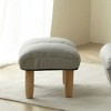 Foot Stool, Small Footrest Ottoman, Linen Fabric Home Bedroom Stool With Elastic Cushion Foam, Extra Seating For Living Room Bedroom - 4 of 4