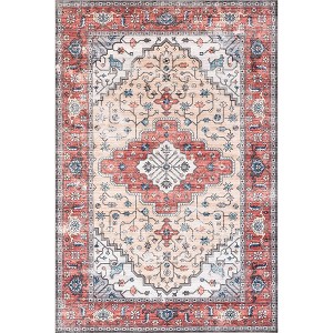 Nuloom Melanie Transitional Medallion Pet Friendly Machine Washable Area Rug - 1 of 4