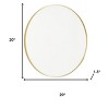 HomeRoots 20" Gold Metal Round Framed Bathroom Vanity Mirror - 3 of 4