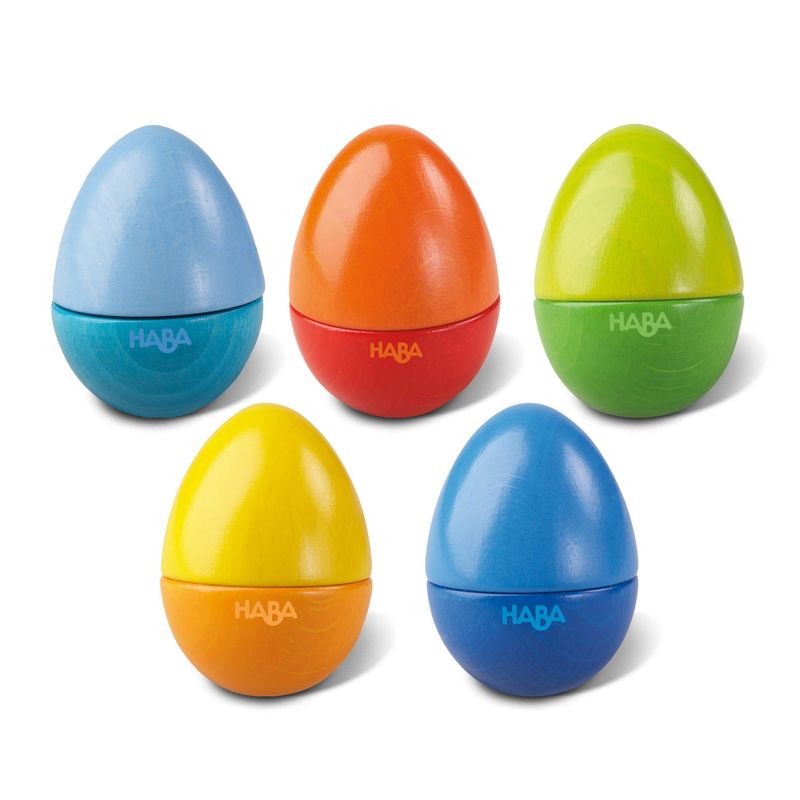 HABA Musical Eggs - 5 Wooden Toy Eggs with Acoustic Sounds  (Made in Germany), 1 of 15
