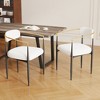 Dining Chairs Set of 2 Medieval Modern Accent Chairs Teddy Velvet with Gold Metal Legs -- Frevyn - 4 of 4
