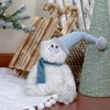 Northlight Plush Sitting Yeti  with Knitted Hat Christmas Figure - 22" - White and Blue - 2 of 4