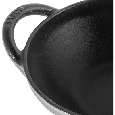 Graphite Gray Cast Iron Mini Wok with Glass Lid