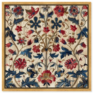 Art Remedy Ivory Floral Embroidery Chic Farmhouse Wall Art Framed - 1 of 4