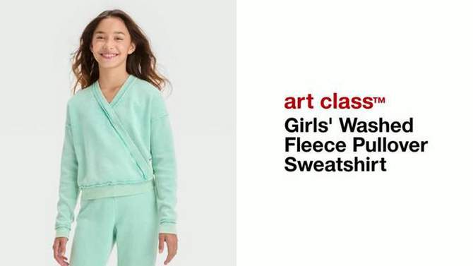 Girls' Washed Fleece Pullover Sweatshirt - art class™, 2 of 5, play video