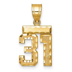 Black Bow Jewelry 14k Yellow Gold, Varsity Collection, Small D/C Pendant Number 31 - 1 of 3