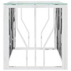 vidaXL Coffee Table - Silver Glass - 3 of 4