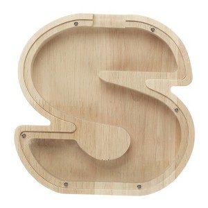 Unique Bargains Wooden Alphabet Money Saving Box Party Decorative Bank - 1 of 4