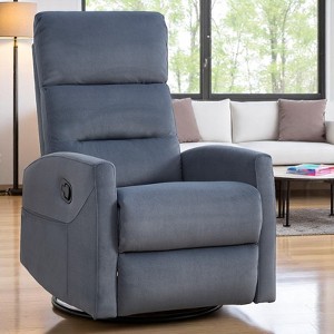 Mshliw Manual Recliner Chair with Rocker and 360° Swivel, Fabric Upholstered Lounge Chair with Handle Recline for Living Room,Adjustable Recline - 1 of 4
