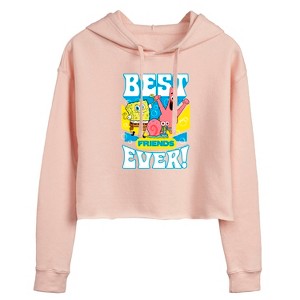 Women's - SpongeBob SquarePants - Patrick Star and Gary Best Friends Ever Cropped Graphic Hoodie - 1 of 4