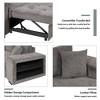 104.5" Reversible L-Shape Sleeper Sectional with Storage Chaise & 2 Stools - Convertible 3-Seat Sofa Bed for Living Room - 4 of 4