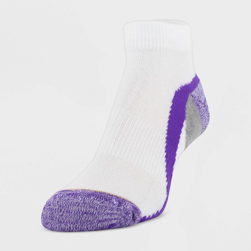 All Pro Women&#39;s Extended Size Aqua FX 6+2 Bonus Pack Low Cut Athletic Socks - White/Purple 8-12, 3 of 4